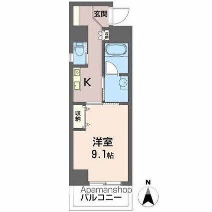 Ｇｏｌｄ　Ｃｏｕｒｔ楽々園[1K/34.79m2]の間取図