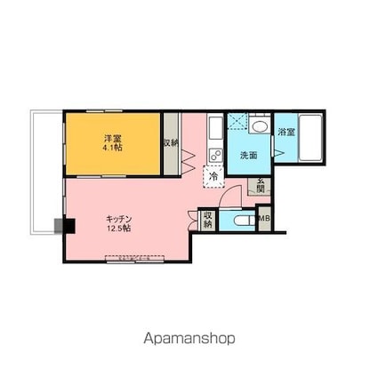 コンフォリア東池袋[1LDK/38.41m2]の間取図