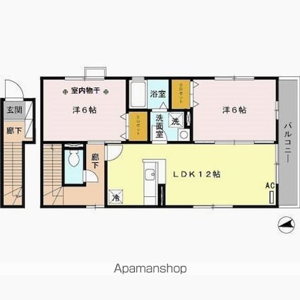 ソレイユ[2LDK/58.73m2]の間取図