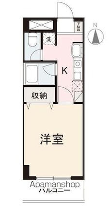 香川県高松市番町５丁目[1K/27.3m2]の間取図