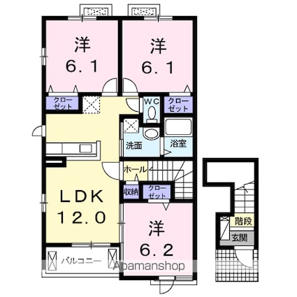 エスパニョール　ｄｏｓ[3LDK/68.06m2]の間取図