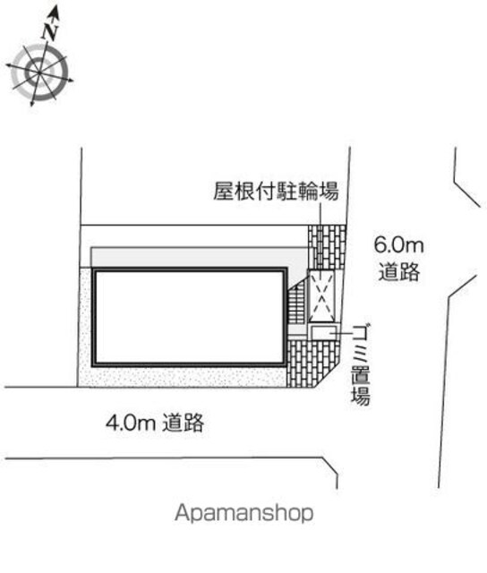 レオパレス上用賀三丁目[1K/19.87m2]の配置図