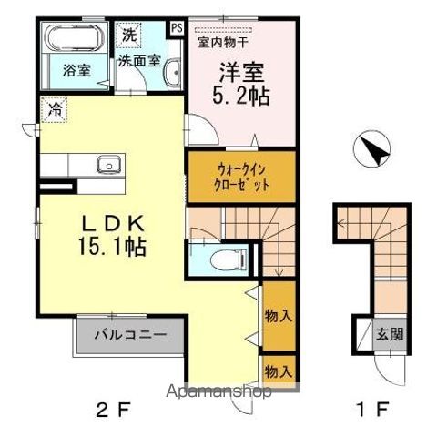 山陽本線 高島駅 徒歩10分 2階建 築13年の間取り写真