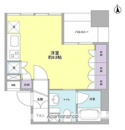 グランカーサ新宿御苑[1R/27.87m2]の間取図