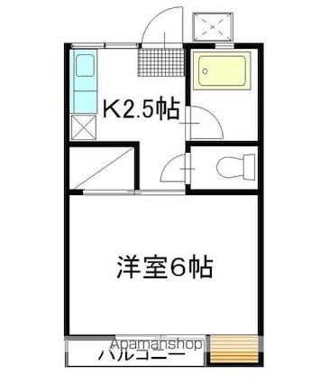 コーポパル[1K/21.45m2]の間取図