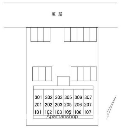 アトラクト松代[1K/24.75m2]の配置図