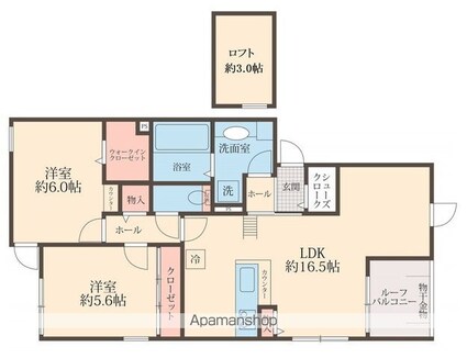 ＬＵＬＵ西尾久[2LDK/65.42m2]の間取図