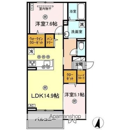 ＥＳＰＥＬＩＡ[2LDK/67.56m2]の間取図
