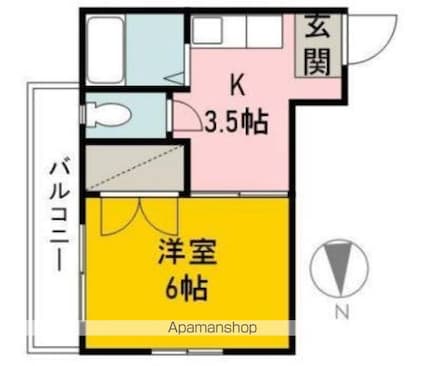 クレール[1K/20.9m2]の間取図