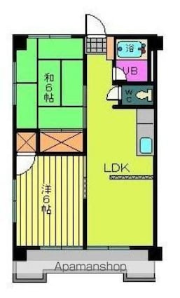 第２１杉フラット[2LDK/43.74m2]の間取図