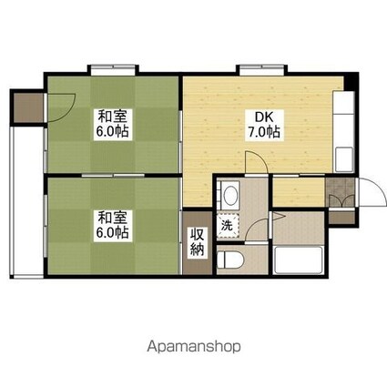 コーポサンシャイン[2DK/46m2]の間取図