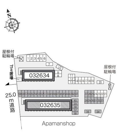 レオパレスセントグレースＢ[1K/20.81m2]の配置図