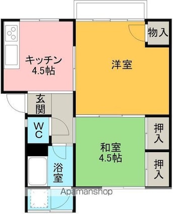 平成ハイツ５号館[2DK/41.1m2]の間取図