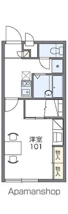 レオパレスサンホワイト枝松[1K/23.18m2]の間取図