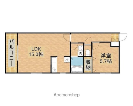 東京都立川市高松町３丁目[1LDK/47.61m2]の間取図