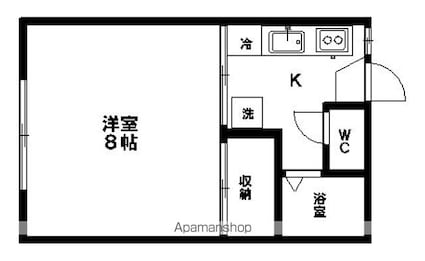 スプレンダー中山[1K/24m2]の間取図