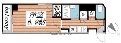 アーバイル文京白山[1K/22.74m2]の間取図