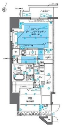 ＺＯＯＭ神田[1LDK/40.5m2]の間取図