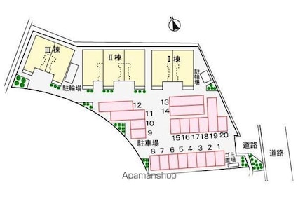 香川県高松市鶴市町[2LDK/54.85m2]の配置図