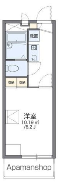 レオパレスガーデンプレイス[1K/19.87m2]の間取図
