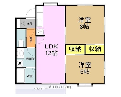 センチュリー２１Ａ棟[2LDK/57.14m2]の間取図