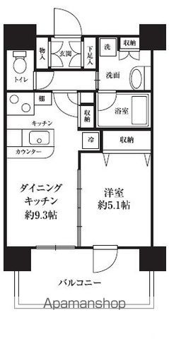 【新宿区西新宿のマンションの間取り】