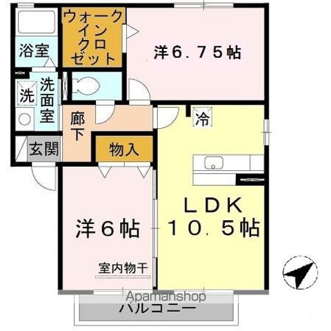 岩出市波分のアパートの間取り