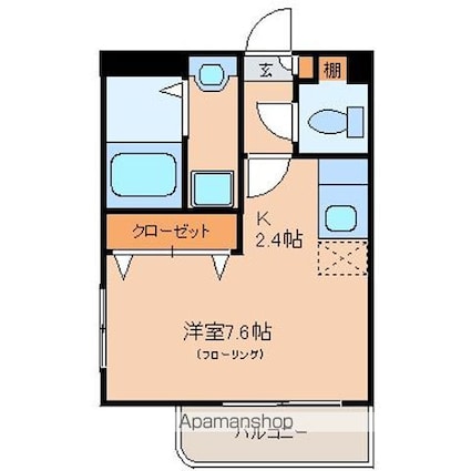 サンパレス　東青梅[1K/26.16m2]の間取図