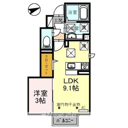 ＮＩＣＯ１[1LDK/30.73m2]の間取図