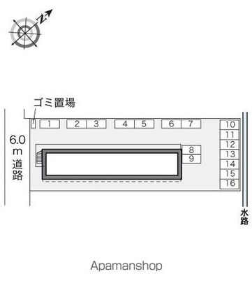 レオパレスグローリーハウス２４[1K/22.7m2]の配置図