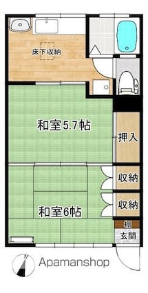 サンハイツ[2K/30.19m2]の間取図