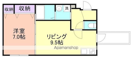 和歌山県和歌山市黒田[1LDK/38.2m2]の間取図
