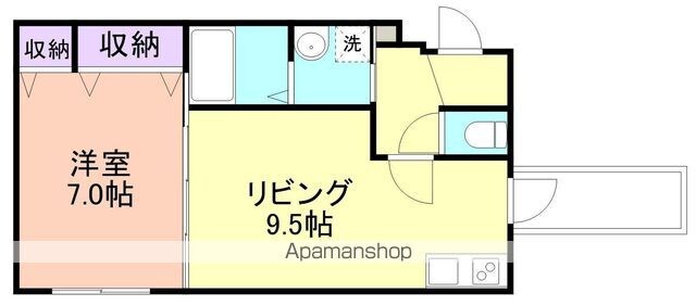 和歌山県和歌山市黒田[1LDK/38.2m2]の間取図
