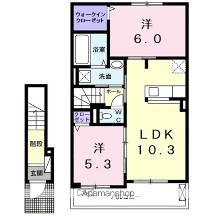 マーヴェラス　Ｅ[2LDK/54.85m2]の間取図