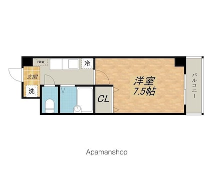 プリオールＺＥＮ[1K/22.96m2]の間取図