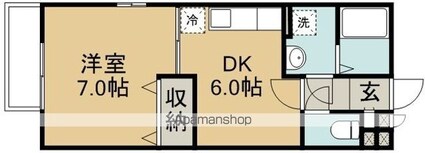 スカイパレス（仙波町）[1DK/33.89m2]の間取図