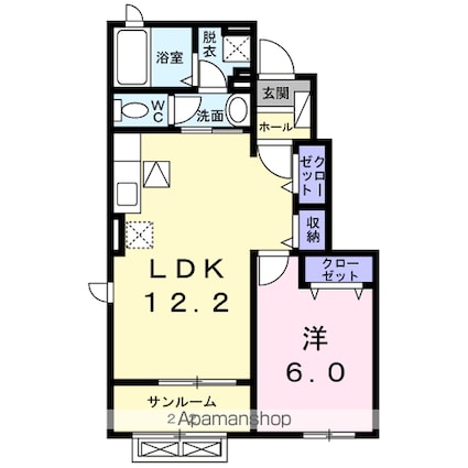 アイリス　Ⅱ[1LDK/46.71m2]の間取図