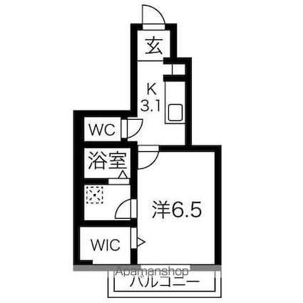 ＲＩＶ（アールフォー）Ａ棟[1K/27.05m2]の間取図