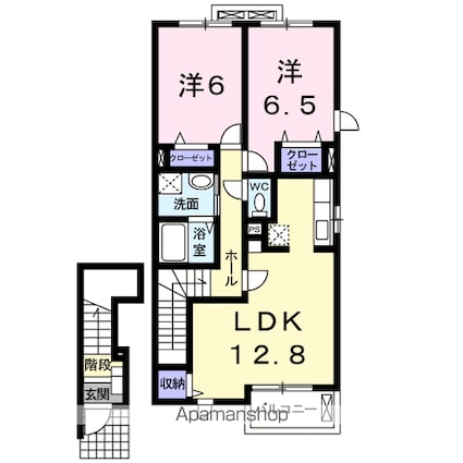 エトワールＤ[2LDK/62.45m2]の間取図
