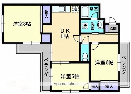 ハイム茜[3DK/66.82m2]の間取図