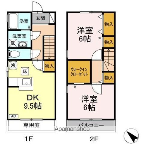 【昭島市田中町のアパートの間取り】