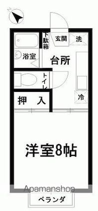 フリーダムヒル[1K/26.71m2]の間取図