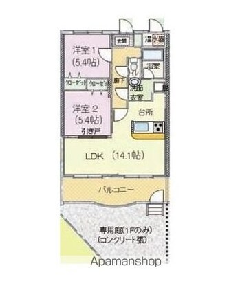 ブライム　シャノン[2LDK/58.5m2]の間取図
