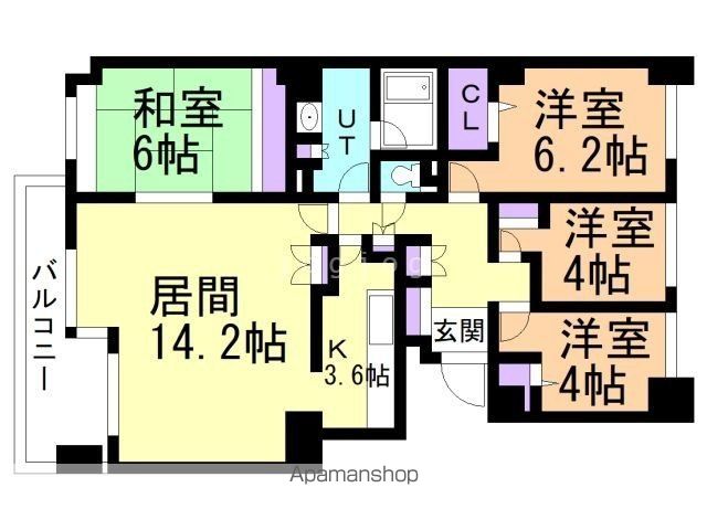 山鼻サンタウン一号館の間取り写真