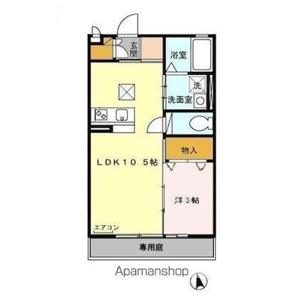 メゾンドール[1LDK/33.4m2]の間取図