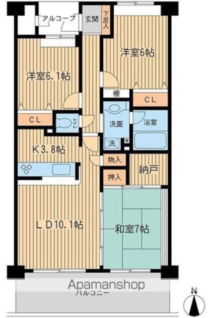 東京都中野区野方３丁目[3LDK/78.71m2]の間取図