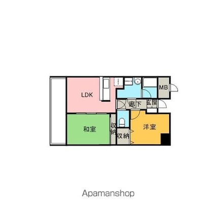 プライムアーバン武蔵野ヒルズＡ棟[2LDK/52.2m2]の間取図
