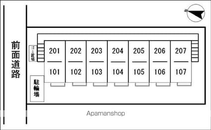 アルバソーレ[1K/21m2]の配置図