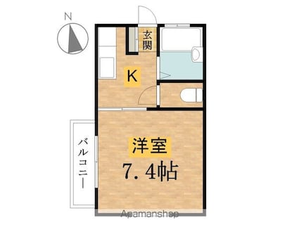 タクラヴィラＢ[1K/23m2]の間取図
