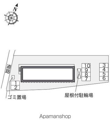 レオパレスル　シェルＢ[1LDK/48.44m2]の配置図